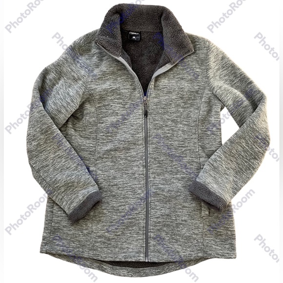 32 Degrees Jackets & Coats 32 Degrees Womens Fleece Sherpa Lined Zip Up Jacket In Marbled